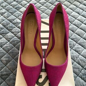 SCHUTZ Fuchsia Studded Heels
